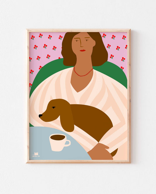 Artprint - Hund und Kaffee