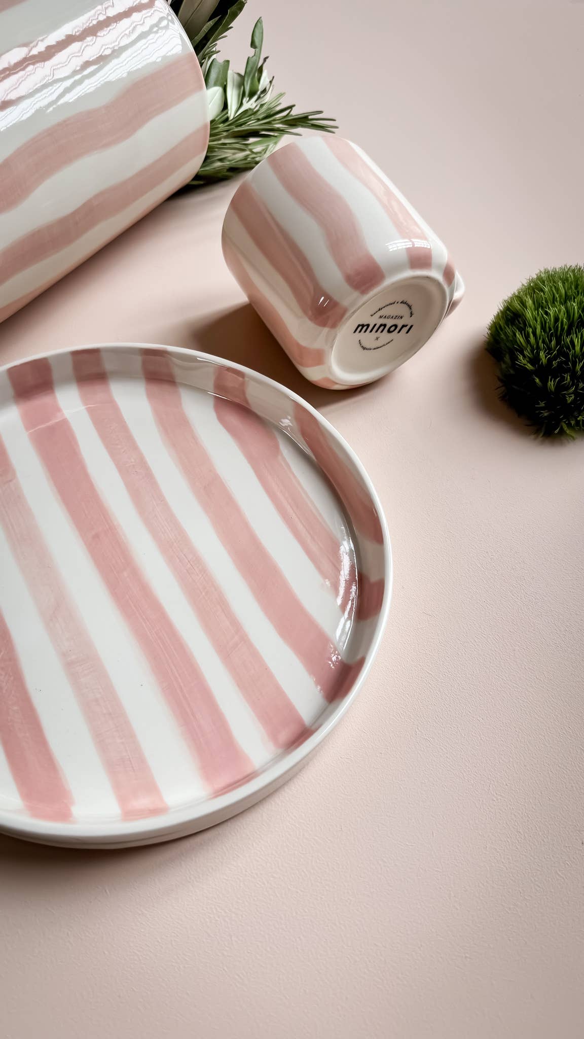 Becher Stripes - incanto rose