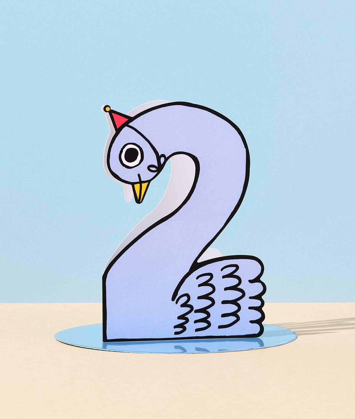 Geburtstagskarte für Kinder mit der Aufschrift „Swan 2nd Birthday“