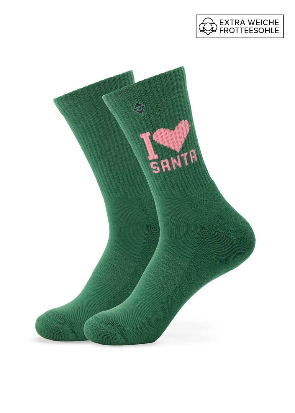 I Love Santa - Dark Green - Weihnachtssocken: 39-42