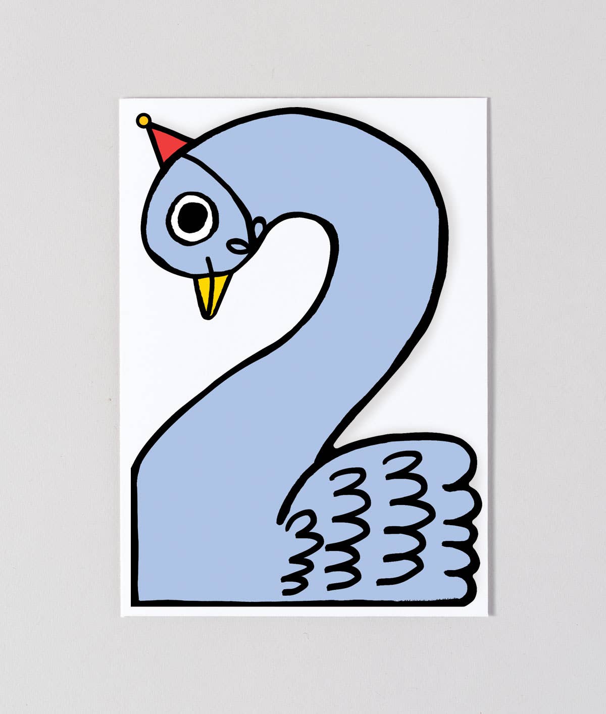 Geburtstagskarte für Kinder mit der Aufschrift „Swan 2nd Birthday“